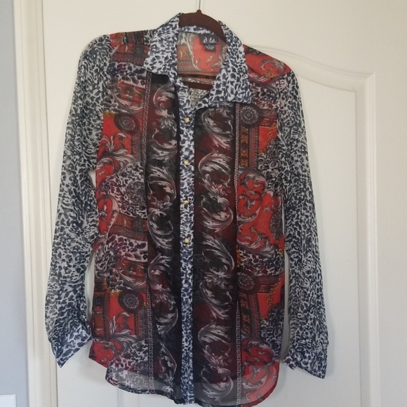 Multi-colored Sheer Shirt - Picture 1 of 2